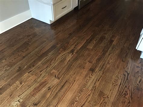 Newly Sanded 2 Red Oak Hardwood Flooring Minwax Espresso Stain For