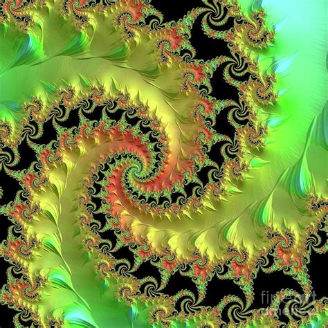 Fractals Digital Art Golden Stunning Swirl By Elisabeth Lucas