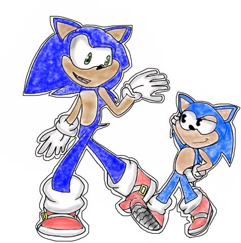Modern And Classic Sonic Hanging Out By G2455 On Newgrounds