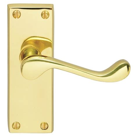 Dl55 Victorian Scroll Latch Door Handle Polished Brass Lever Door
