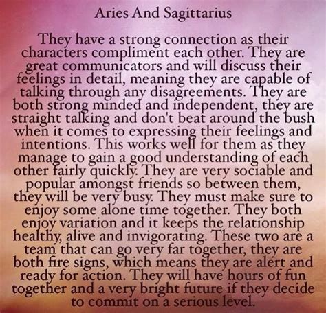 The behavior of a loving aries man depends on his level of spiritual development and upbringing. Aries & Sagittarius | Aries and sagittarius, Aries love ...