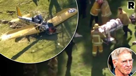 Bloody Battered Harrison Ford Treated By Paramedics At Crash Site In