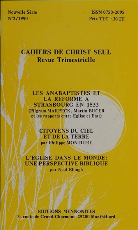 Filemarpeck Bucer Et Al Les Anabaptistesjpeg Anabaptistwiki