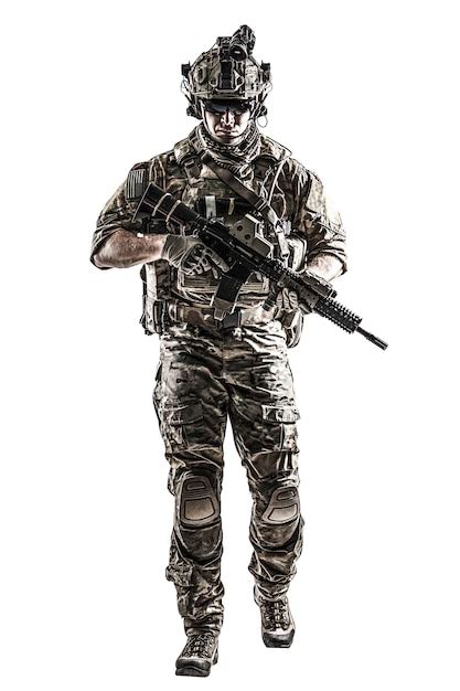 Premium Photo Us Army Ranger With Weapon