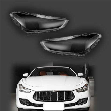 Pair For Maserati Ghibli Car Headlight Lens Cover Lamp Lampshade Shell AliExpress