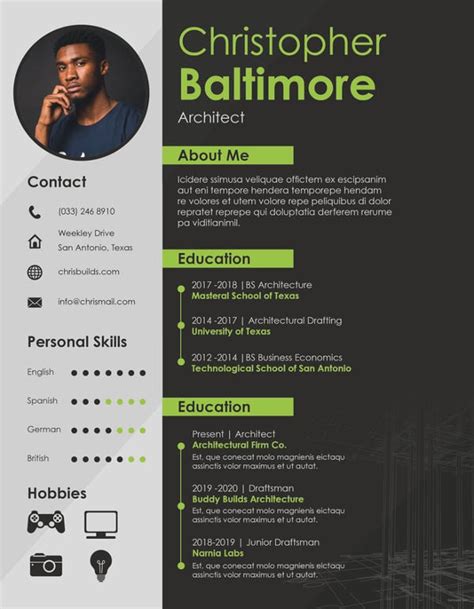 Architecture Resume Template Free Download Printable Templates