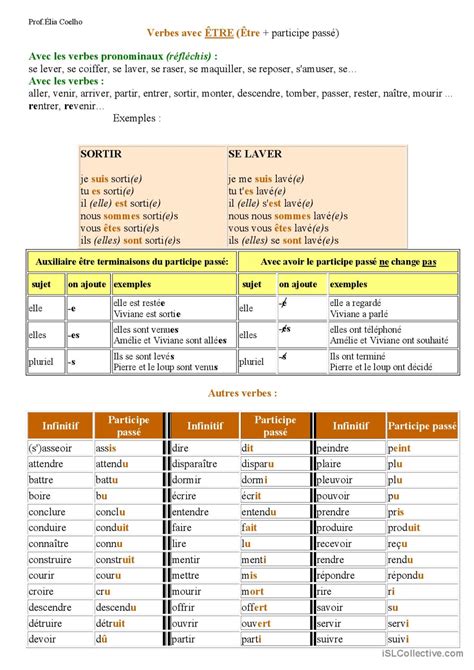 passé composé guide de grammaire Français FLE fiches pedagogiques pdf