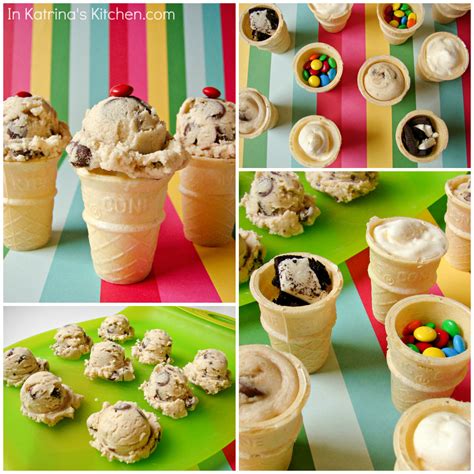Mini Cookie Dough Ice Cream Cones
