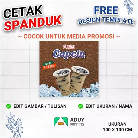 Cetak Spanduk Banner Aneka Minuman Es Jeruk Capcin Teh Poci Ukuran