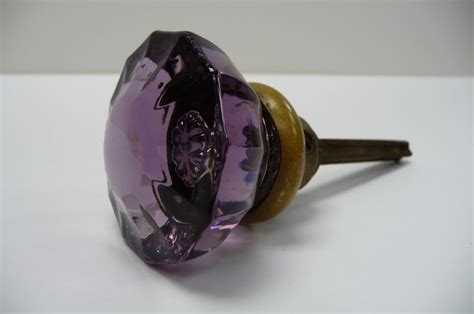 Vintage Door Knob Purple Glass Amethyst Handle Restoration