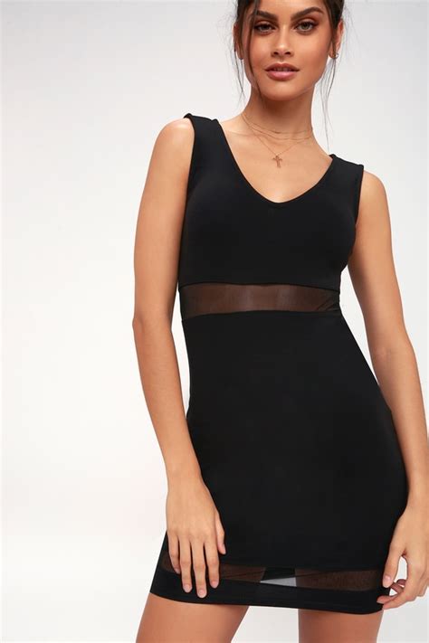 Sexy Black Dress Mesh Dress Mesh Bodycon Dress Lbd Lulus