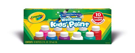 Crayola Washable Kids Paint Set Of 10 Bottles 2 Fl Oz59ml