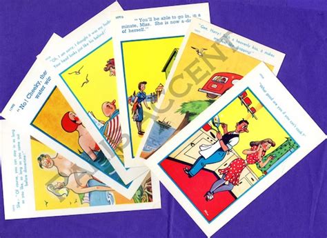 Ooh Saucy Lot Of 6 Vintage Trow Cheeky Seaside Postcards