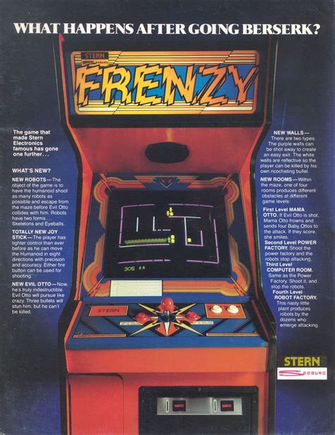 An Arcade Flyer For Frenzy A Berzerk Clone Released To Arcades By