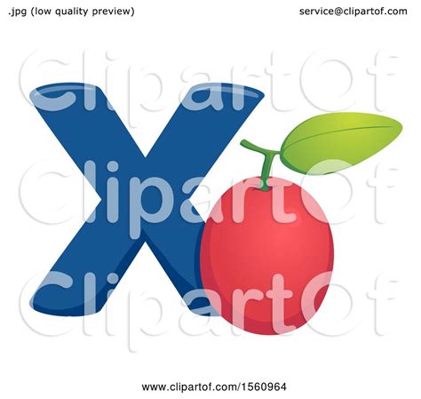 Clipart Of A Letter X And Ximenia Royalty Free Vector Illustration By