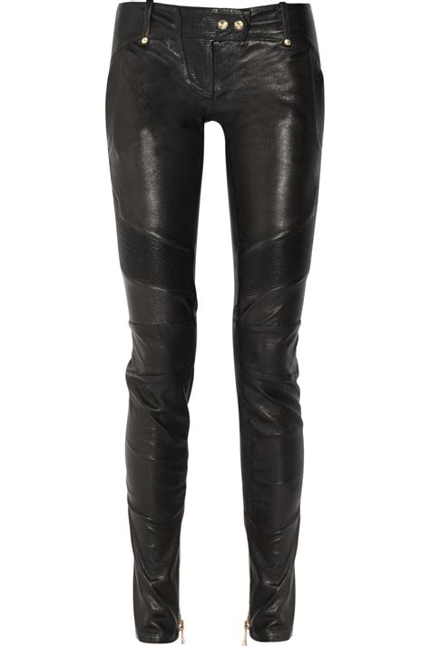 Balmain Skinny Leather Pants In Black Lyst