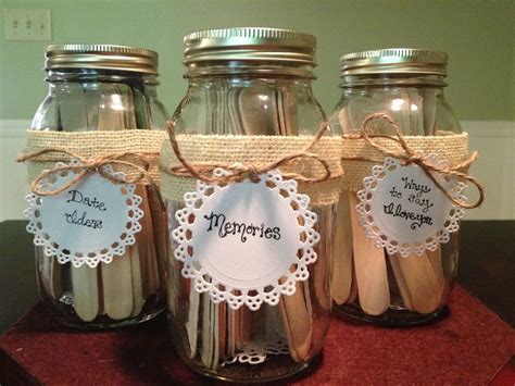 Matching Mason Jars Full Of Fun Popsicle Sticks Will Be Written On