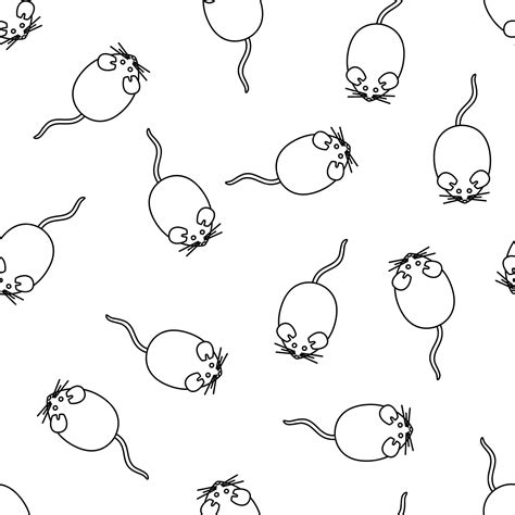 Premium Vector Seamless Pattern With Doodle Random Cartoon Mice