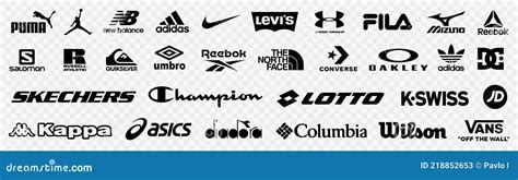Kiev Ukraine May 15 2021 Set Of Top Popular Logos Sportswear