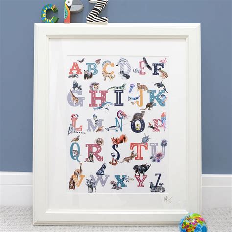 Personalised Baby Name Animal Alphabet Illustration By Kate Moby