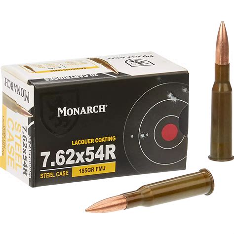 Monarch 762 X 54 R Fmj 185 Grain Centerfire Ammunition 20 Rounds