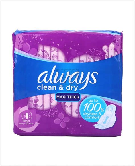 Always Clean And Dry Maxi Thick Pads 30pcs