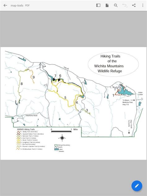 Wichita Mountains Wildlife Refuge Hiking Trail Map Hiking Trail Maps