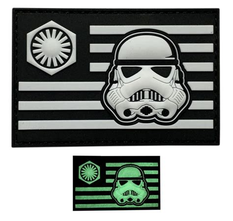 Stormtrooper Usa Flag First Order Patch 3d Pvc Glow Dark St10