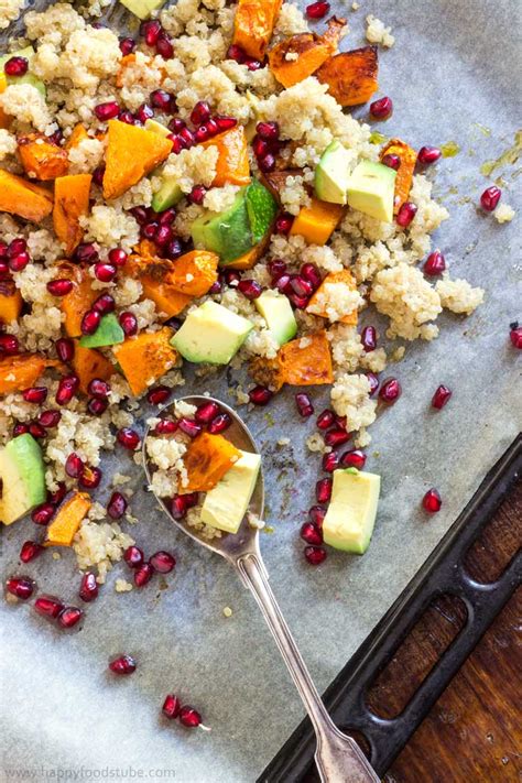 Roasted Butternut Squash Salad With Quinoa Recipe Happy Foods Tube
