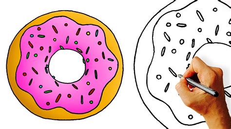 How To Draw A Cartoon Donut Easy Youtube