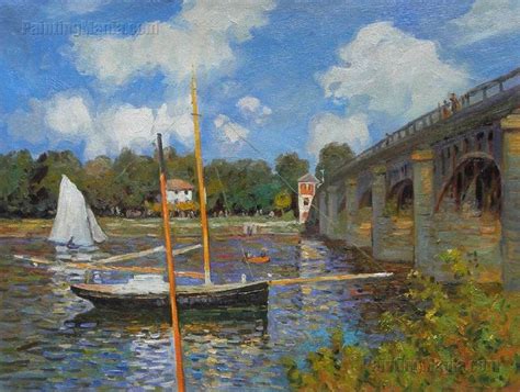 The Road Bridge At Argenteuil Claude Monet Hand Painted Oil Etsy