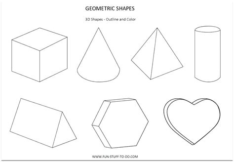 3d Shapes Coloring Pages At Free Printable Colorings