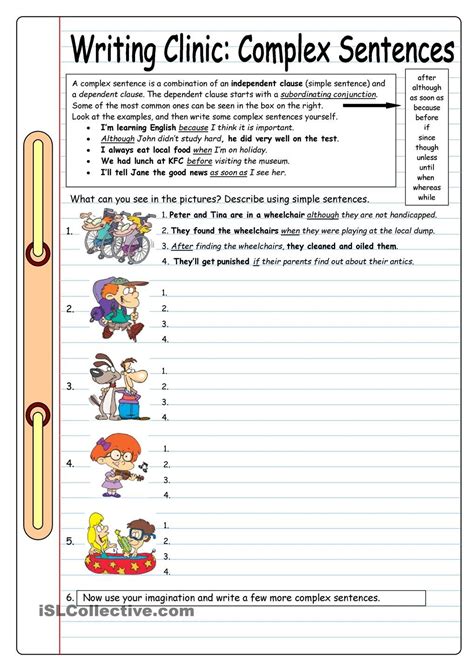 Worksheets For Complex Sentences