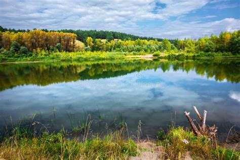 Autumn Landscape On The River Western Siberia Stock Image Image Of
