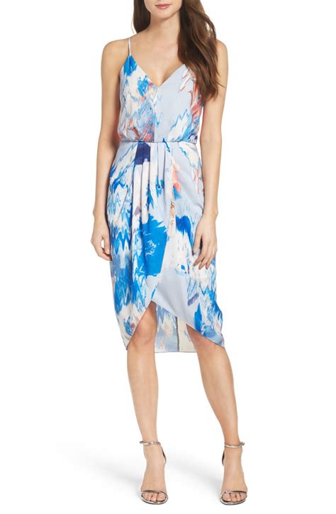 If ever there was a hip beach wedding dress, this is it. Chelsea28 Print Faux Wrap Dress in 2020 | Casual wedding ...