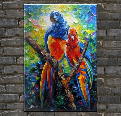 Original Oil Paintingbirds Paintingparrot Painting
