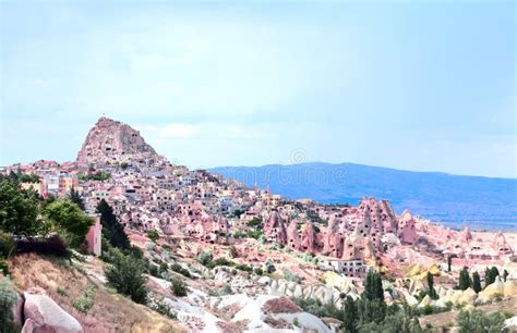 Geschnitzte Häuser Im Felsen Tauben Tal Uchisar Cappadocia Die