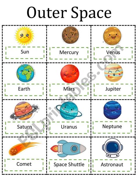 Outer Space Esl Worksheet By Lathasha