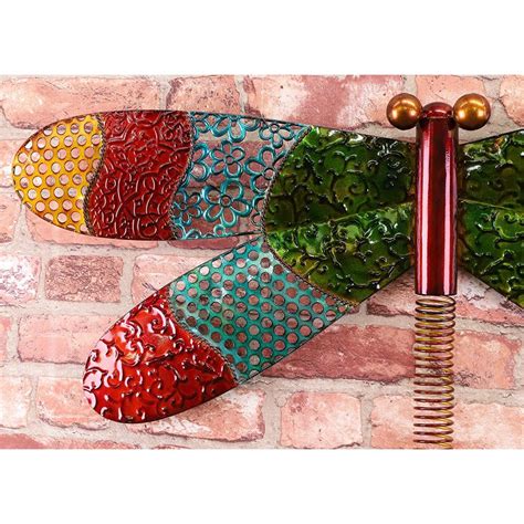 87 X 59 Cm Colourful Dragonfly Wall Sculpture Outdoor Wall Art