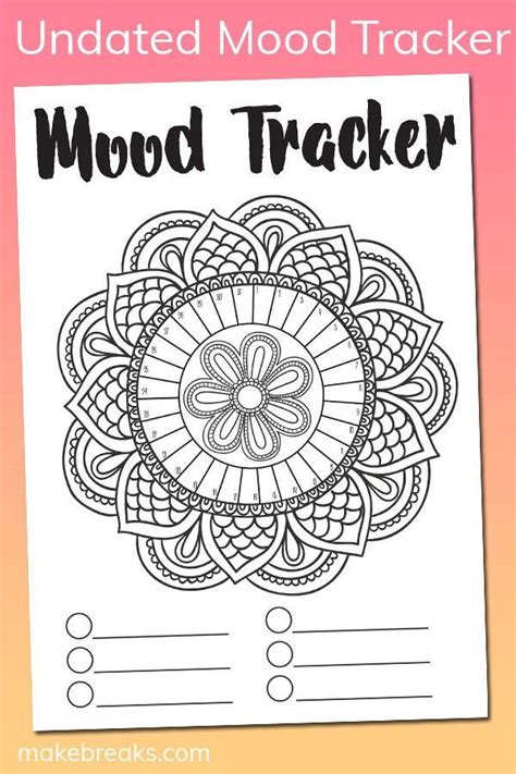 undated mandala mood tracker tracking page bullet