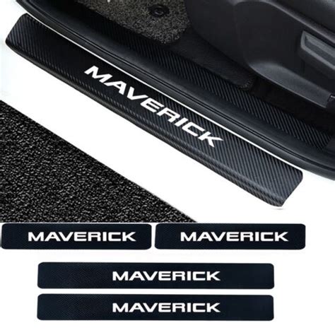 Car Door Sill Protector Carbon Fiber Leather Sticker For Ford Maverick