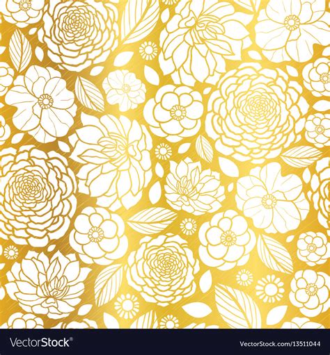 Gold And White Mosaic Flowers Seamless Royalty Free Vector