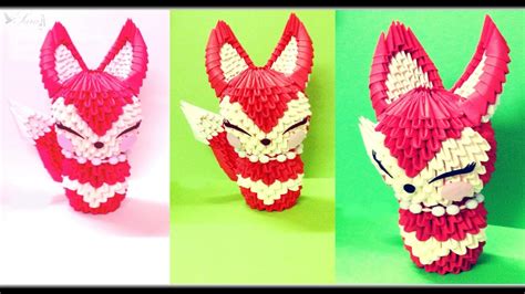 3d Origami Lady Fox Youtube