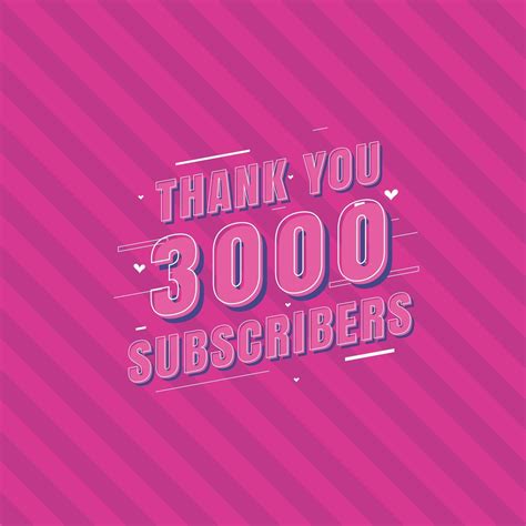 Thank You 3000 Subscribers Celebration Greeting Card For 3k Social