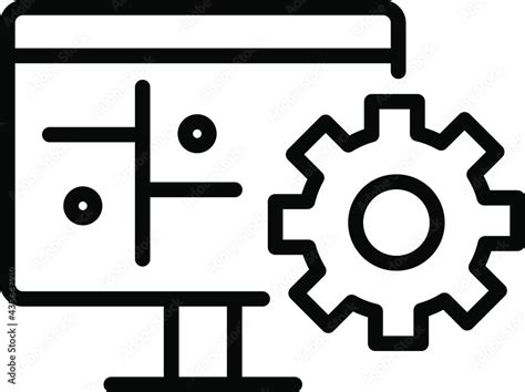 Configuration System Icon System Sizing Outline Icon Vector Stock