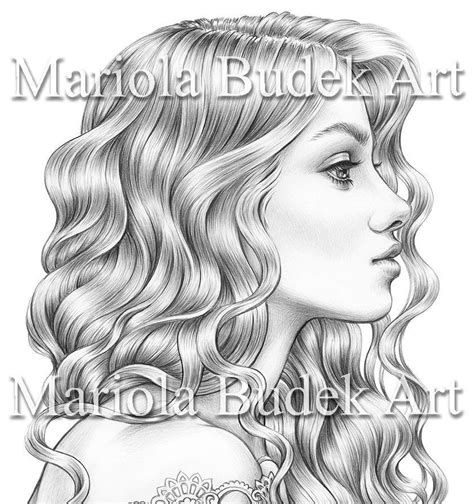 Bridesmaid Mariola Budek Premium Coloring Page Printable Etsy