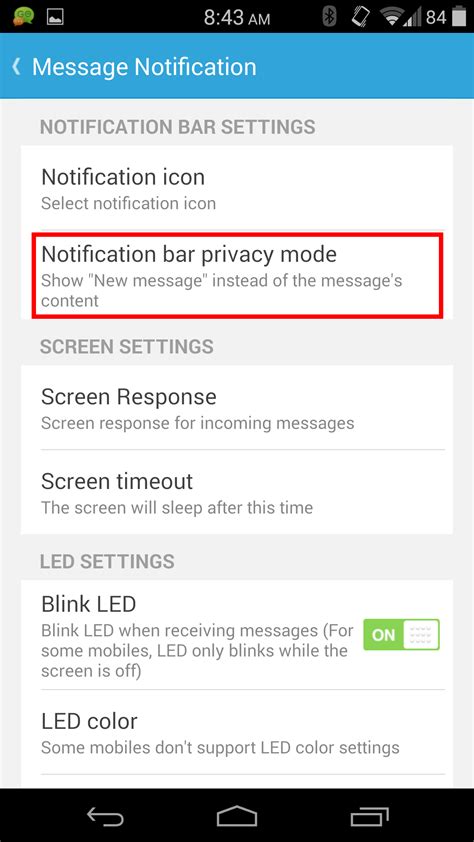 Hi there, you can try going to settings, apps & notifications, notifications and toggle off hide silent notifications in status bar under advanced option. Hide SMS message in notification bar - Android Enthusiasts ...
