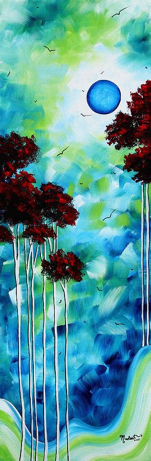 Abstract Landscape Art Original Tree And Moon Painting Blue Moon By