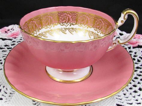 Aynsley Blush Pink Gold Gilt Rose Oban Style Tea Cup Saucer My Cup Of