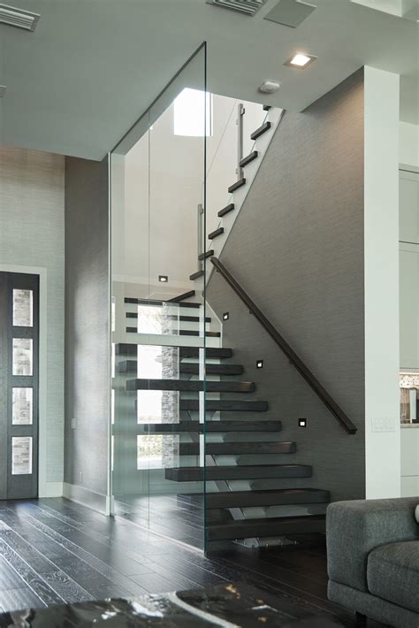 Glass Railing With Floating Stairs Viewrail Floating Stairs Modern Staircase Railing